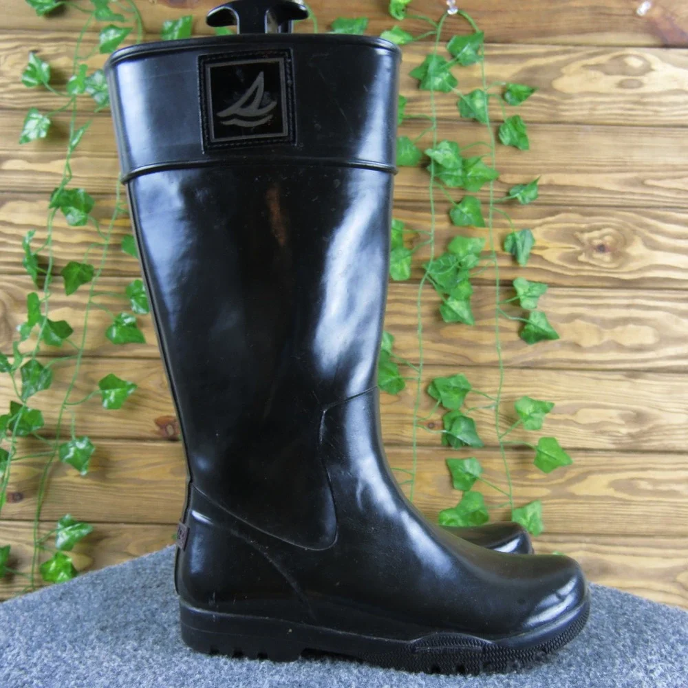 Sperry‎ Top-Sider Waterproof Rain Boots Women's Size 5 Black Tall